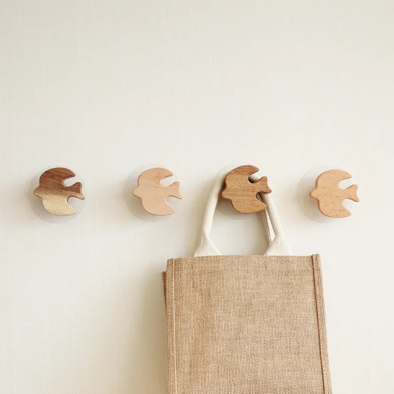 New Wood Bird Animal Hook Kitchen Key Holder Clothes Hat Solid Wood Hook Cute Room Decor Hook For Room Decoration Accessories