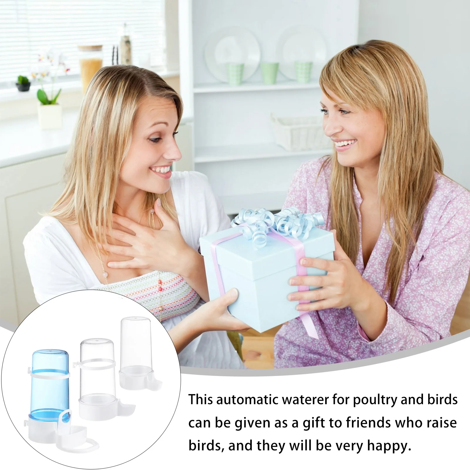 

3 Pcs Automatic Drinking Fountain Bird Water Container Waterer Feeder Portable Parrot Dispenser Plastic Device