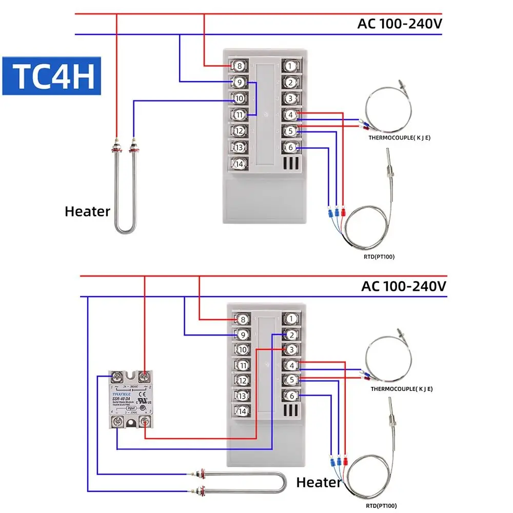 العالمي المدخلات والمخرجات TC4S TC4H TC4L TC4M SSR التتابع متحكم في درجة الحرارة منظم الرقمية PID ترموستات المزدوج