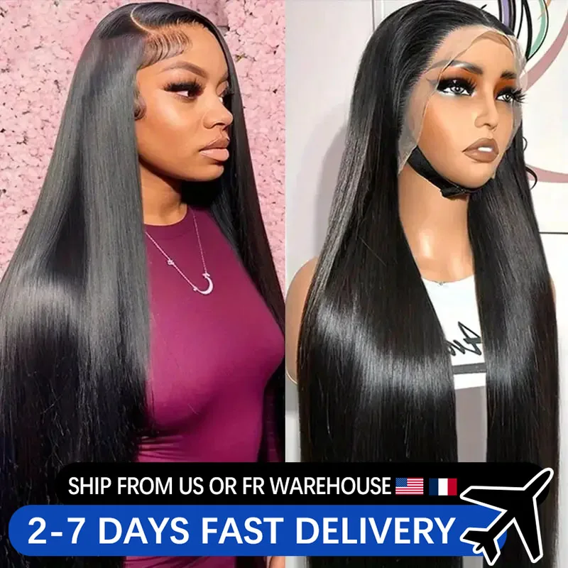 13x4 13x6 Straight HD Transparent Lace Front Wigs Human Hair Brazilian Straight 4x4 Lace Closure Wigs For Women Remy Human Hair