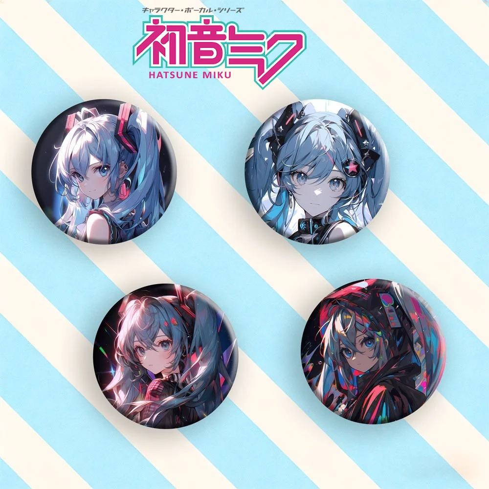 

1/4Pcs Hatsune Miku Merch58MM/75MM Badge for Hat & Cap Anime Pendant for Sun Visor Beanie Cool Accessory for Fan Meetups
