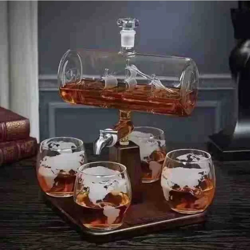 Sailing wine barrel, special-shaped decanter, red wine dispenser with switch
