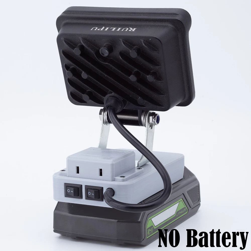 

Портативный светодиодный рабочий фонарь для Greenworks, литиевая батарея 24 В, уличный беспроводной с USB-зарядкой, рабочий фонарик для мастерской, кемпинга