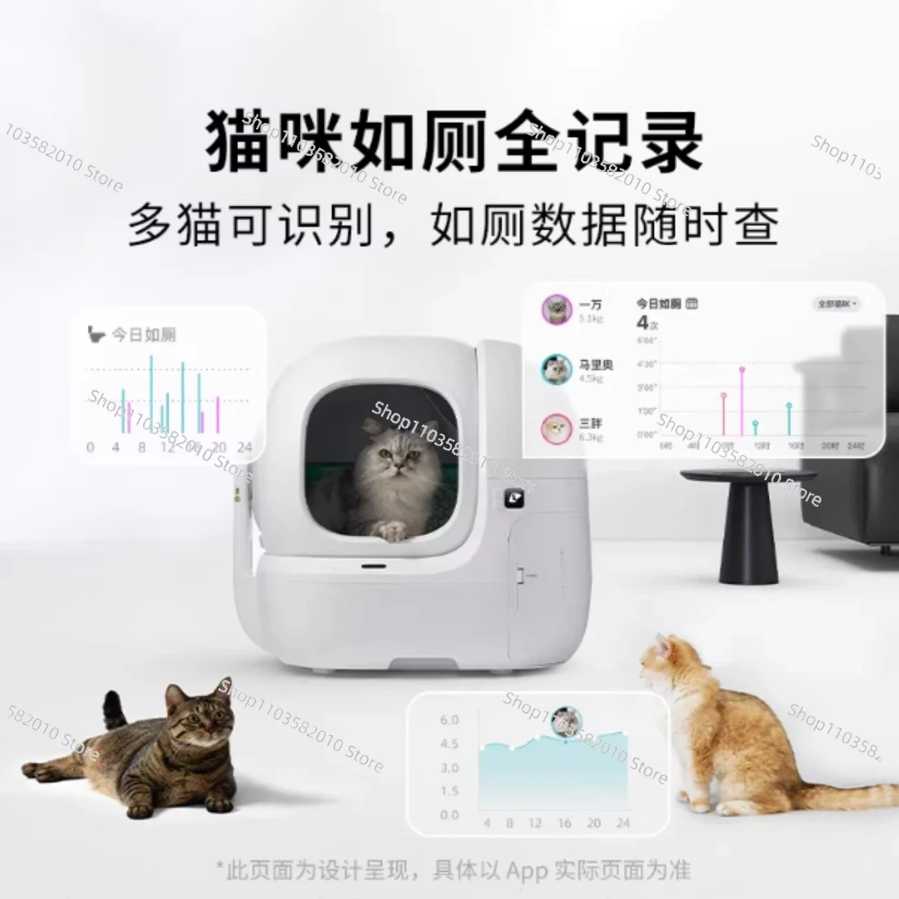Automatic cat toiletelectric smart cat litter box closed, deodorizing and splashing-proof