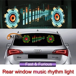 MIHAZ 90*25CM Rear Window Music Rhythm Car Led Equalizer RGB Led Sticker for Car Music Voice Control Car Decoration Sticker