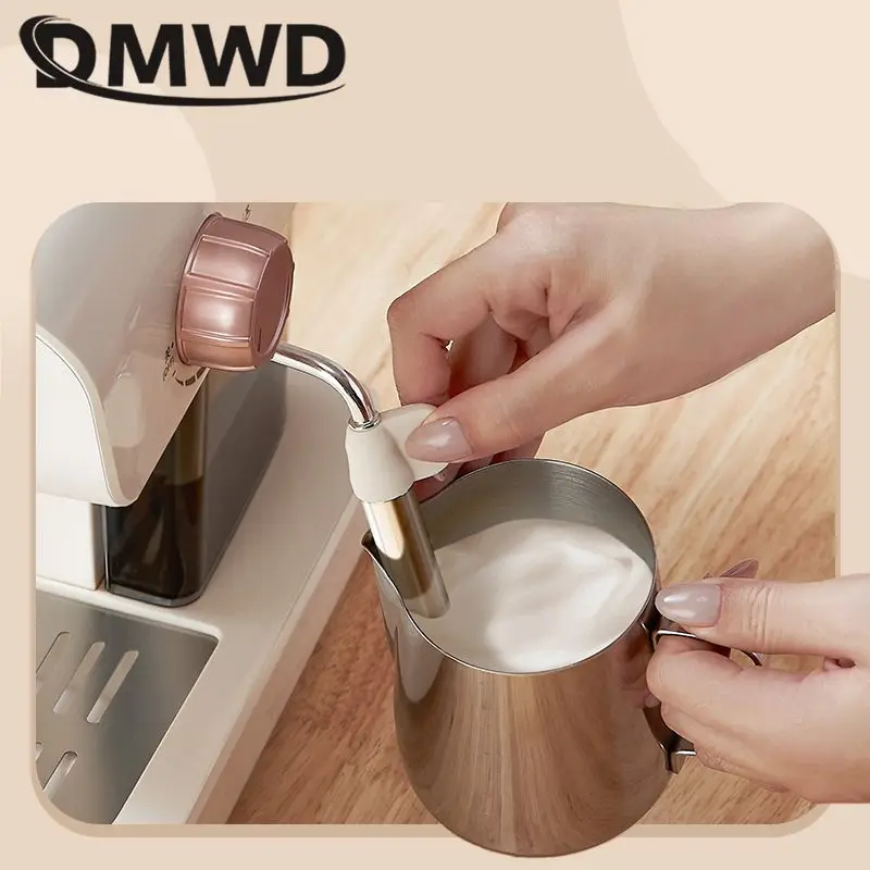 DMWD ماكينة صنع قهوة اسبريسو إيطالية ارتفاع ضغط البخار 20BAR 0.8L ماكينة القهوة الكهربائية كابتشينو الحليب Frothers رغوة 220 فولت