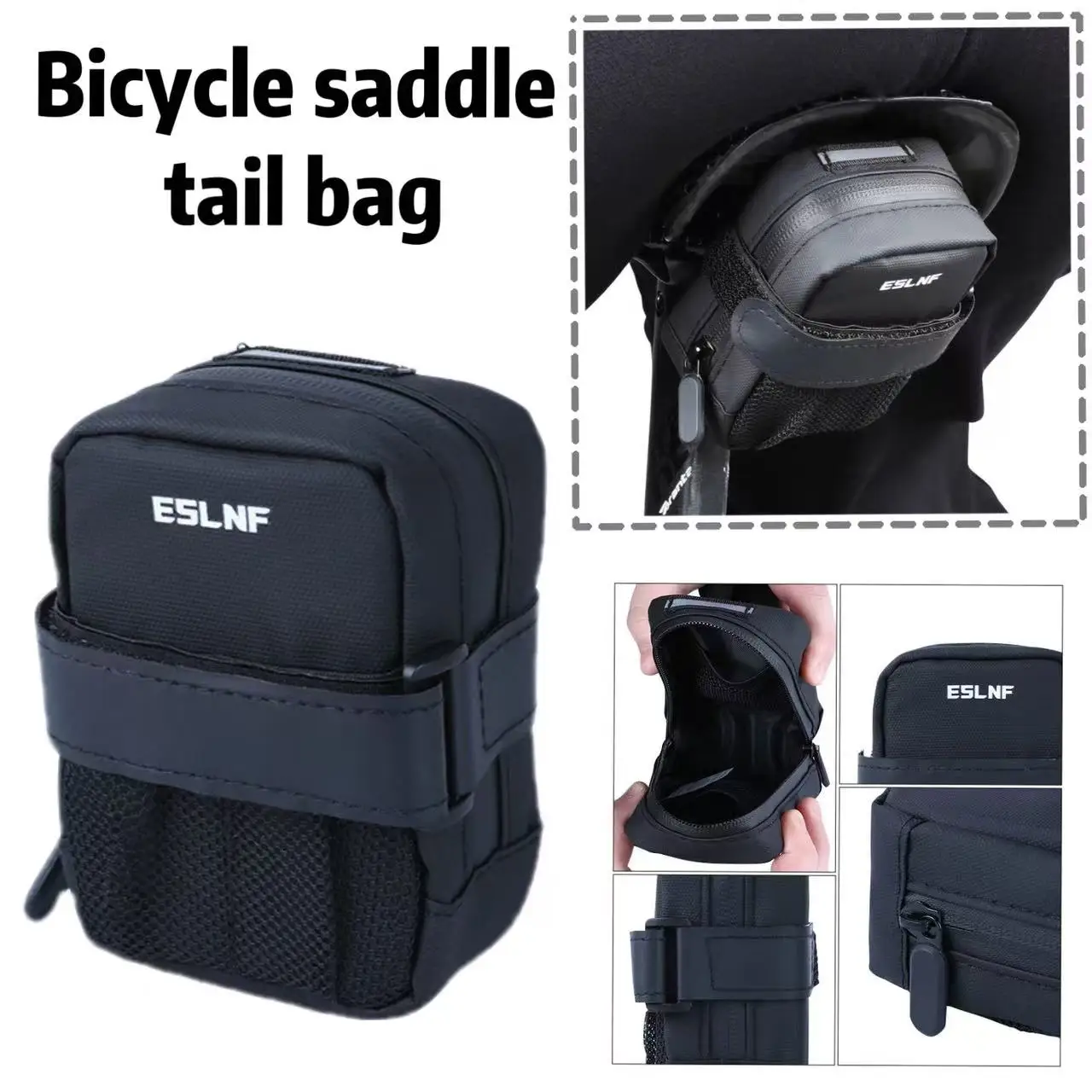 Bicycle Tail Bag Riding Saddle Bag MTB Road Bike Mesh Bag Waterproof Large Capacity Riding Equipment Accessories