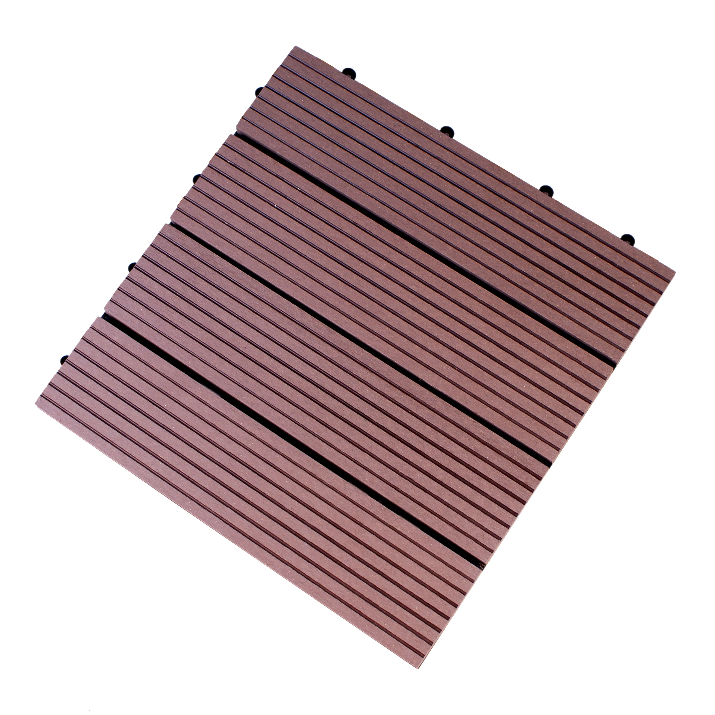 DIY Self-laying WPC Interlocking Floor Tiles Solid Co-extrusion Outdoor Decking Waterproof Anti-slip Composite Tiles For Terrace