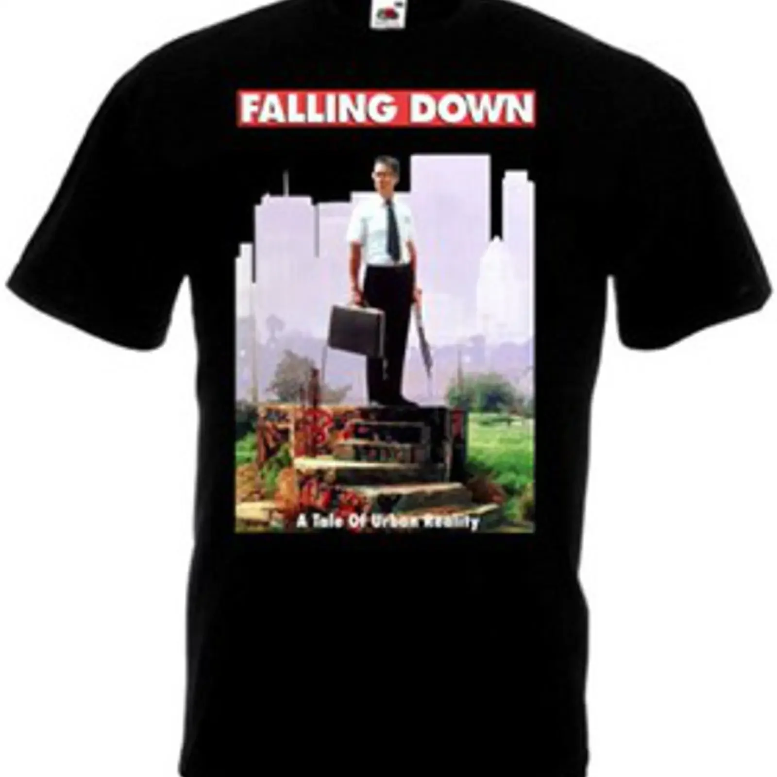 Camiseta Falling Down negra póster de película Michael Douglas todas las tallas S 5XL vintage Washed fashion Casual Versatile