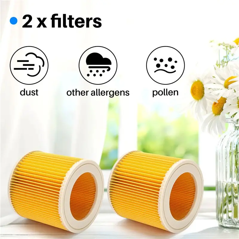 B14C Cartridge Filter For Karcher Vacuum Cleaner WD3 Premium WD2 WD3 WD1 MV3 MV2 WD 3 P Extension Kit Against Fine Dust