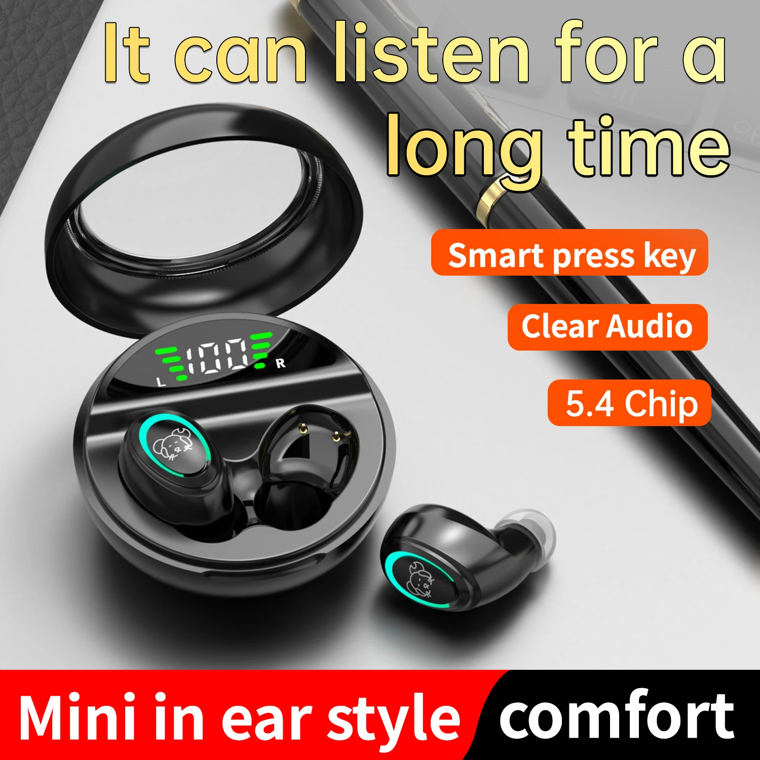 

Bluetooth-наушники, беспроводные наушники, 48 часов, время разговора, цифровой дисплей, спортивные вкладыши, IPX5, водонепроницаемые наушники для телефона, ноутбука