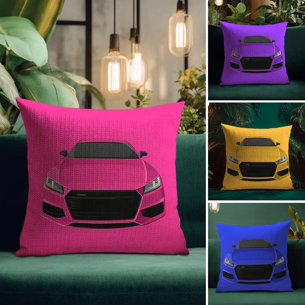 Super Car-Kissenbezug, natürliches Leinen, Bio-Stoff, doppelseitiger Druck, atmungsaktiv, perfekt für die Inneneinrichtung
