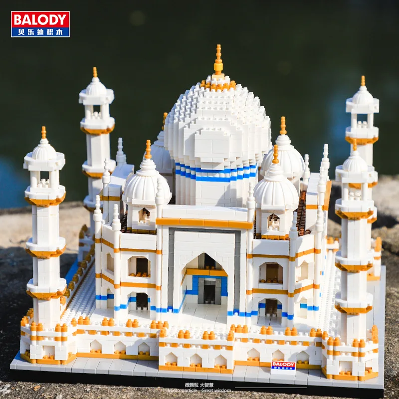 Balody Mini Blocks 4530pcs Architecture Building Bricks India Castle Taj Mahal Model Toys Juguetes Kids Gift for Child 16067