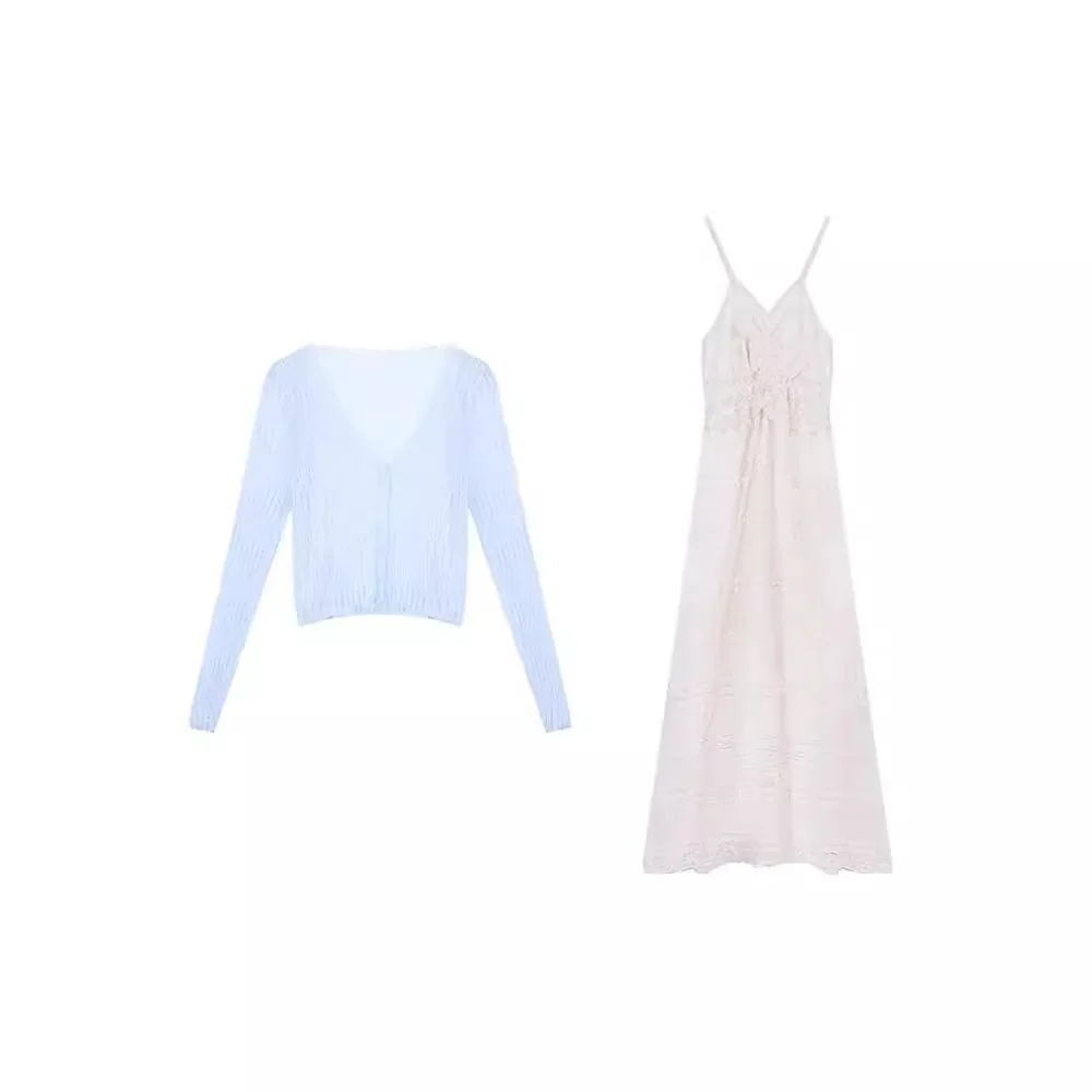 

Subtle Gentle Style Camisole Dress For Women With Summer Design Sense And Temperament, Waist Cinching Long Skirt