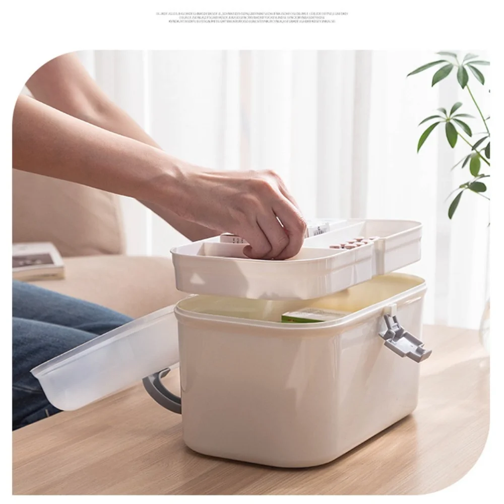 Multi-layer Large Pill Box Waterproof Large Capacity Medicine Storage Box White Medicine Tablet Container Large Pill Case