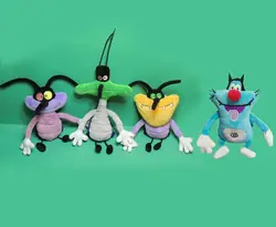 Rare 4pcs Oggy and the Cockroaches plush toy dolls oggy olivia jack