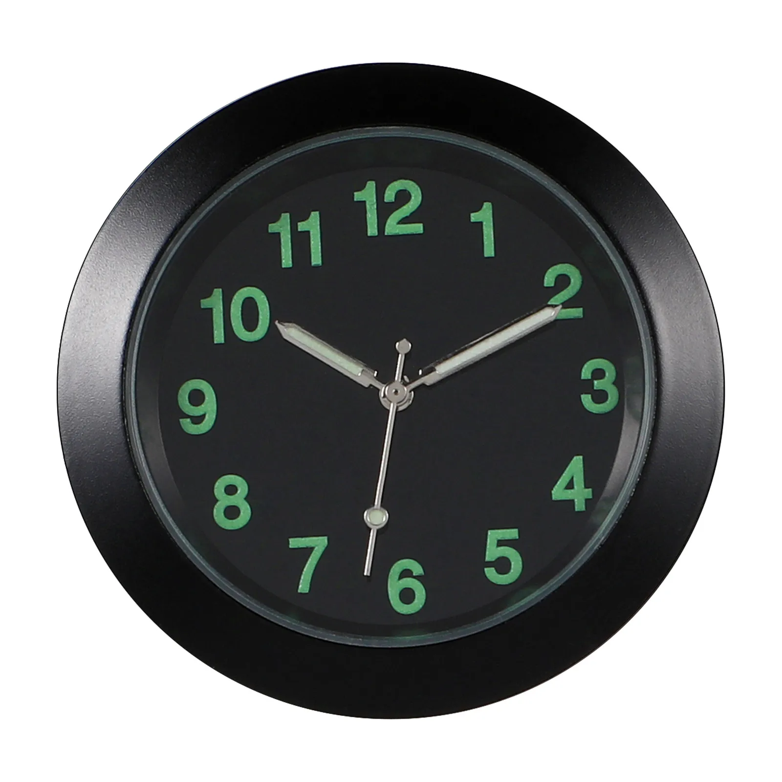 Car Air Vent Quartz Clock Black Mini Alloy Metal Luminous Dashboard Clip Electronic Clock Car Interior Decoration