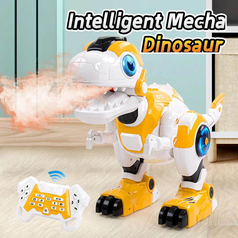 67CM Large Electric Simulation Spray Walking Remote Control Dinosaur 2.4G Sing&Dance Lighting Auto Demo Programing RC Dinosaur