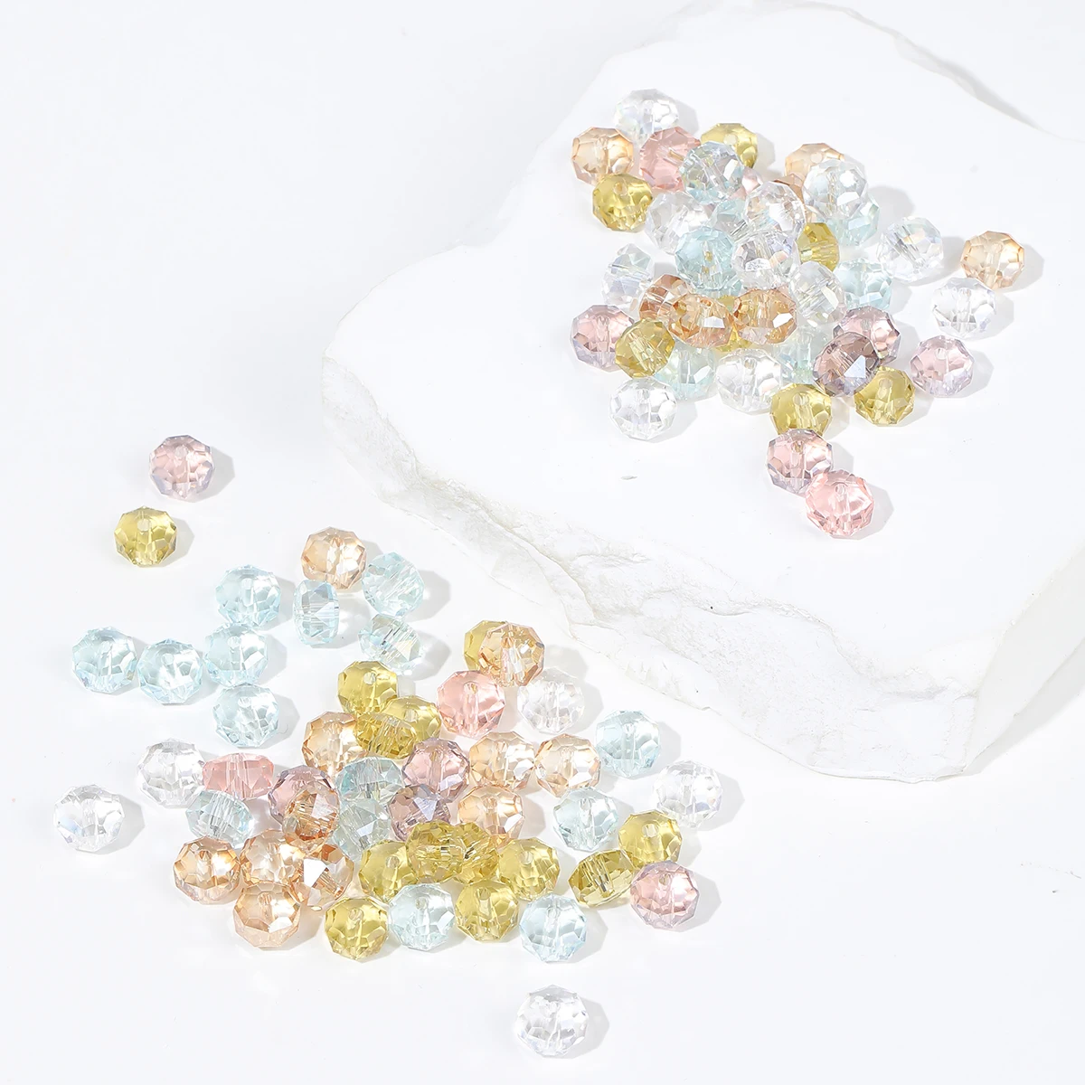 10 Pcs/lot Sparkling Crystal Glass Rondelle Beads Faceted Glass Spacer Beads for Jewelry Making Diy Bracelet Necklace Accessory
