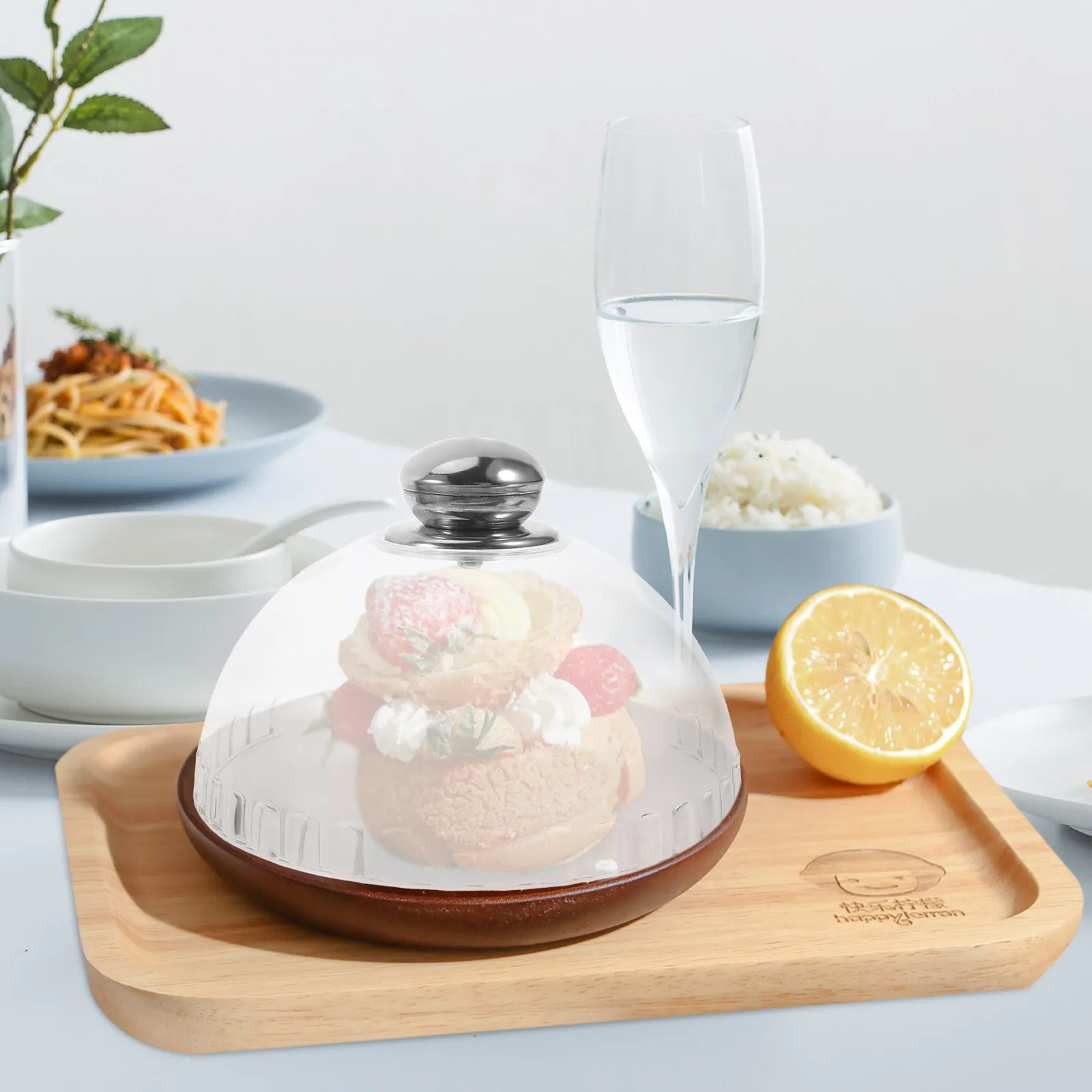 Clear Acrylic Cake Dome Cover Round Food Dome Cloche for Cupcakes Cakes Muffins Pies Reusable Food Display Protector