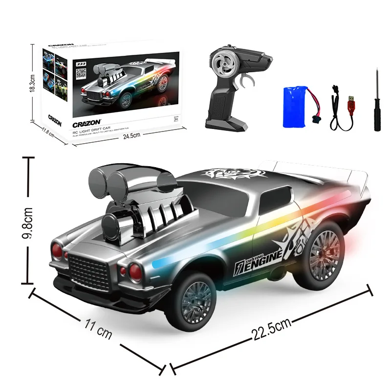 2024 Remote Control Car For Kids,1:18 Electric Vehicle Toy Car Hobby Racing Car Toys With Lights,Rechargeable Battery