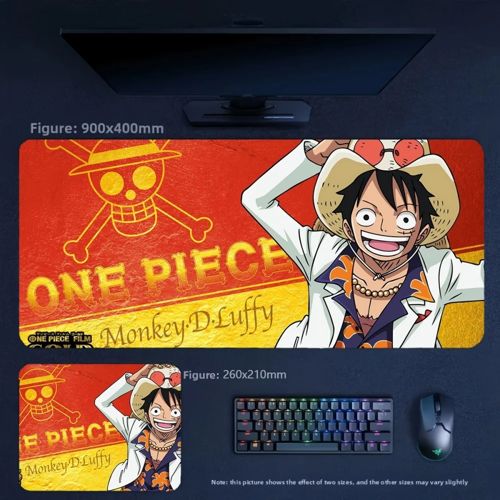 Non-Slip Waterproof Large Size 90x45cm Table Mat High Definition Cartoon Anime ONE PIECE Luffy Nami Leather Mouse Pad Desk Pad