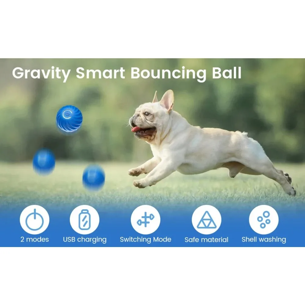 Dog Toy Ball Electronic Interactive Pet Toy Ball Electronic Interactive Pet Products Rechargeable Smart Moving Gravity Jumping