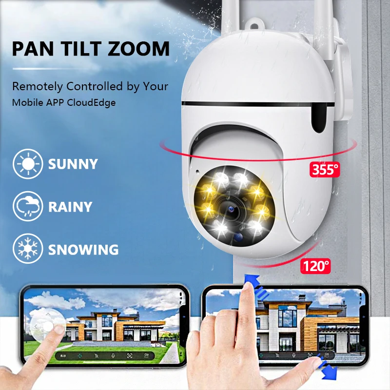 

Mini 5MP HD WiFi Outdoor Security Camera PTZ Wireless Camera Auto Tracking Remote View Wall Mount Surveillance For Home Yard