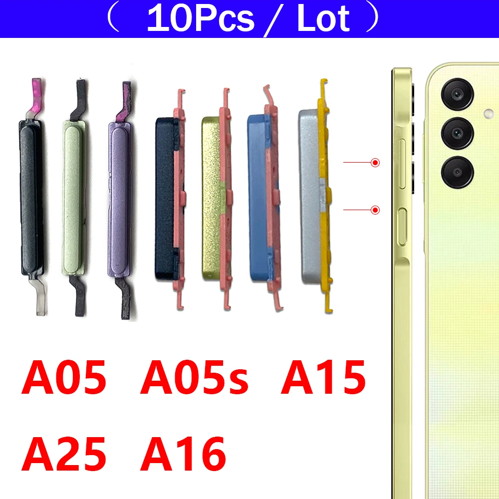 

10 шт./лот, боковая кнопка регулировки громкости для Samsung A05 A05s A15 A25 A26 5G, запасные части