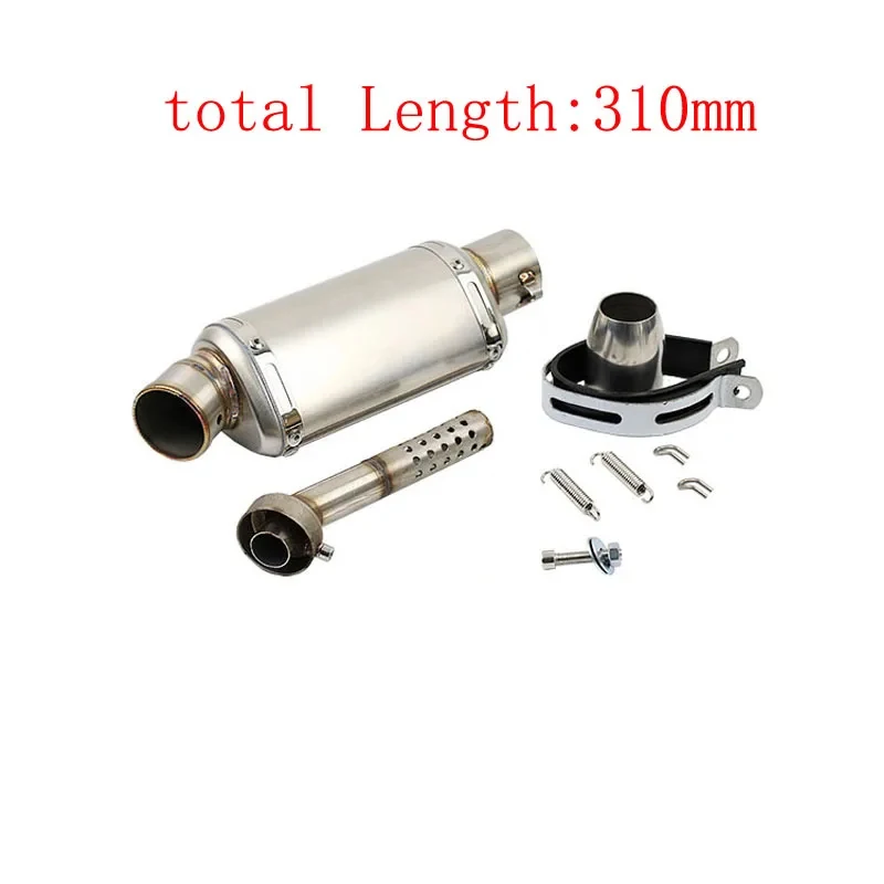 51mm Universele Motorfiets Uitlaat Rvs Uitlaat Escape 310 370 440mm Pijp 100cc-1000cc ATV GP Scooter Voor fz6 pcx125