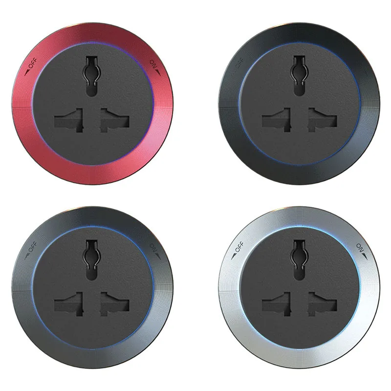 Wireless Power Track 120cm Wall Mounted Electrical Orbital Sockets UK Universal 6 Adapters Outle Silver