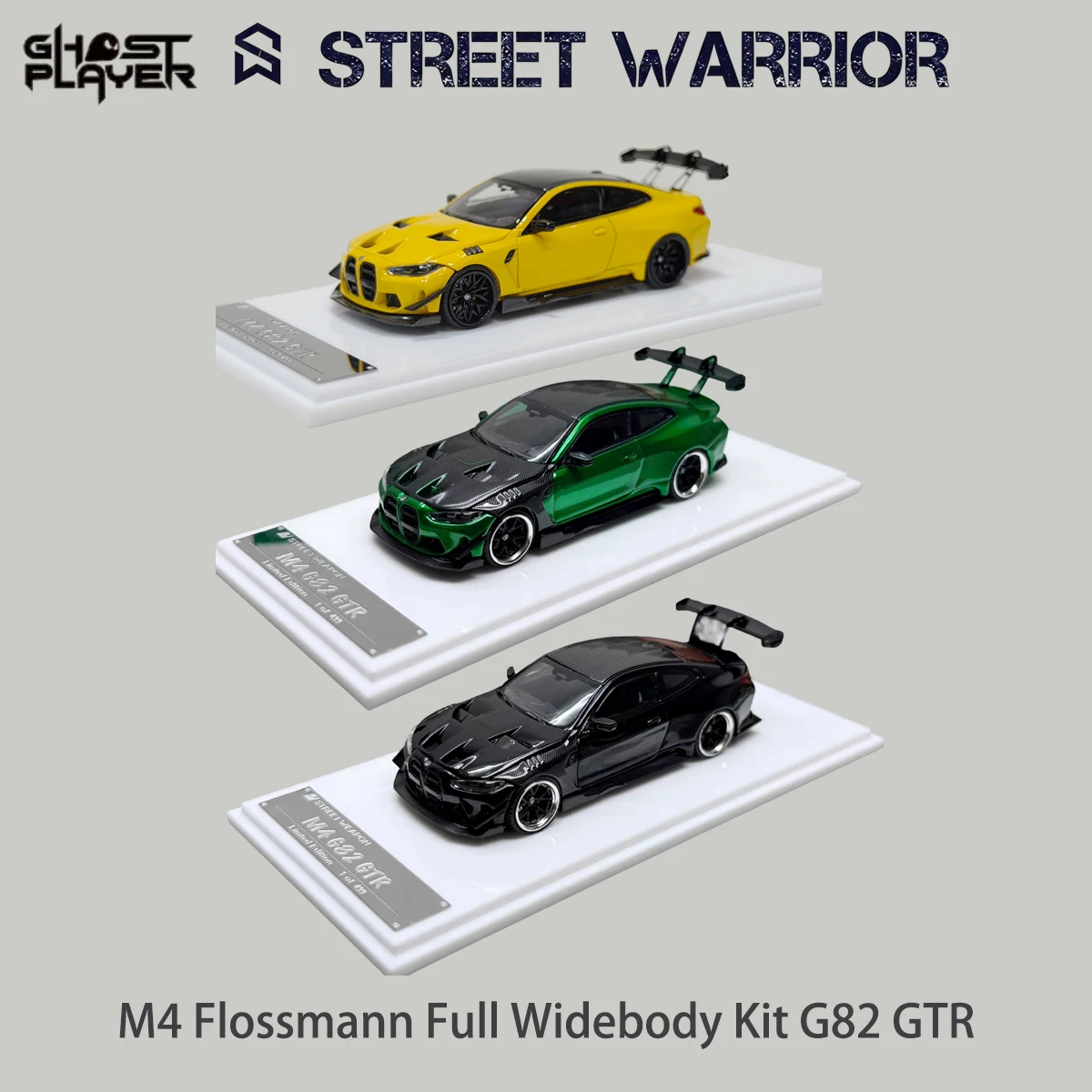 Auf Lager SW 1:64 G82 M4 GTR Competition Full Widebody Kit Druckguss-Diorama-Automodell Sammlung Street W64pon Warrior