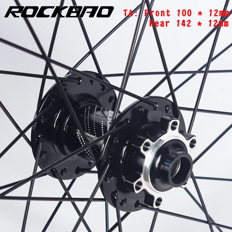ROCKBAO Mountain bike wheelset 24/26/27.5/29 inches Disc Brake Aluminum alloy 4Bearings 7-12speed Thru Axle MTB Bicycle Wheel