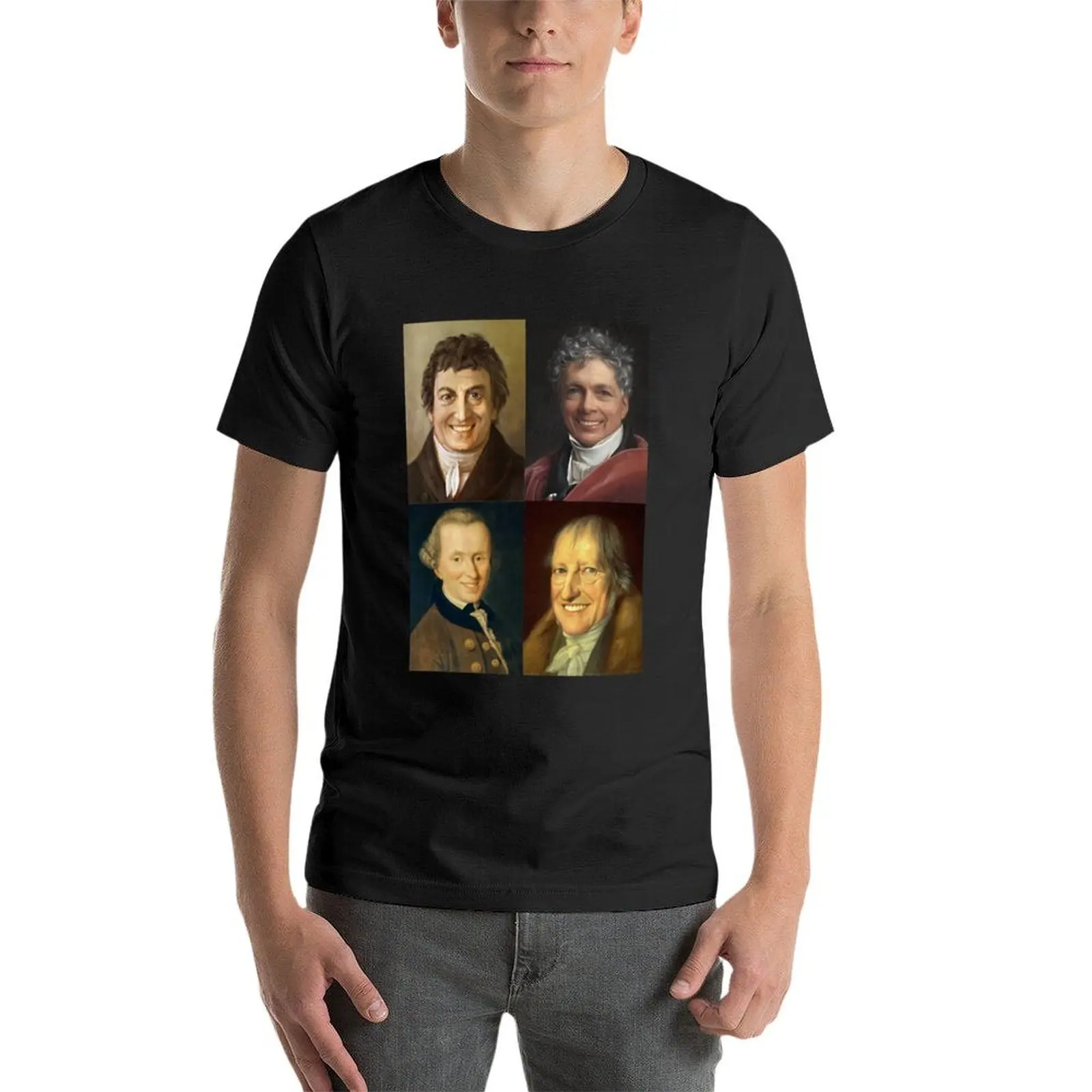 Happy German idealism - Hegel, Kant, Fichte, Schelling T-Shirt korean fashion for a boy t shirts for men graphic