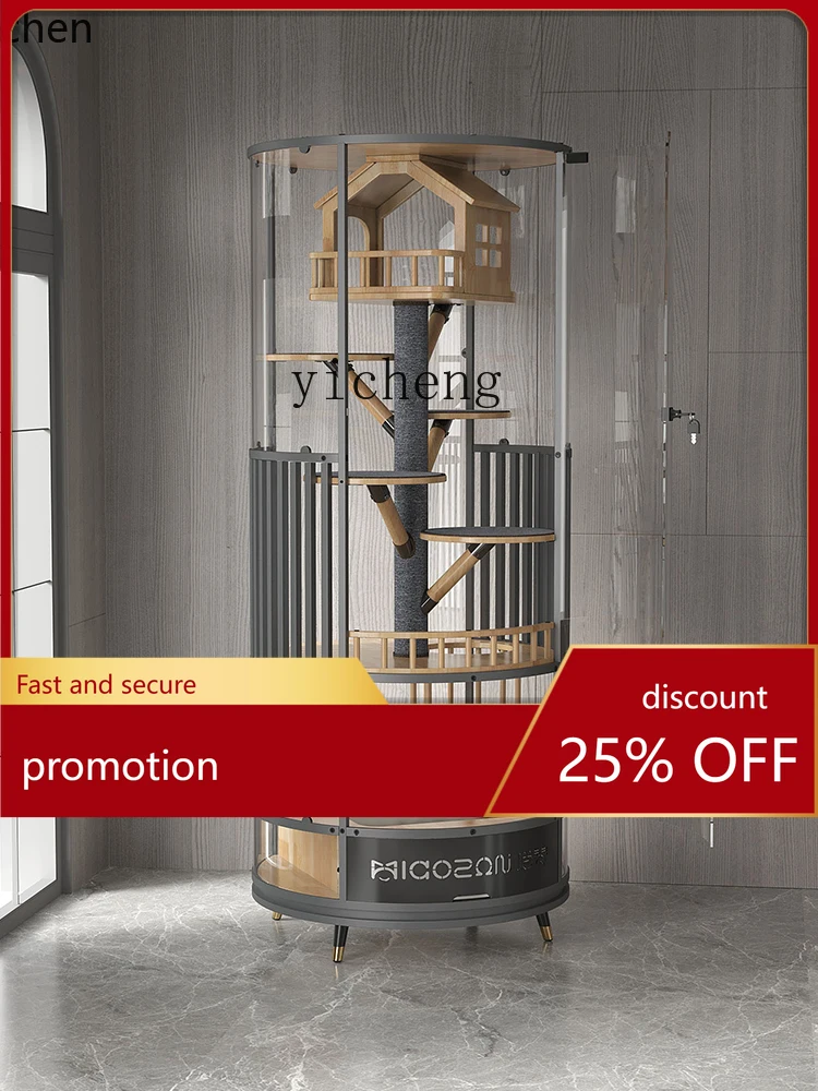 

YFY Panoramic Cat Villa Large Space Luxury Cat Nest Glass Room Cat Showcase