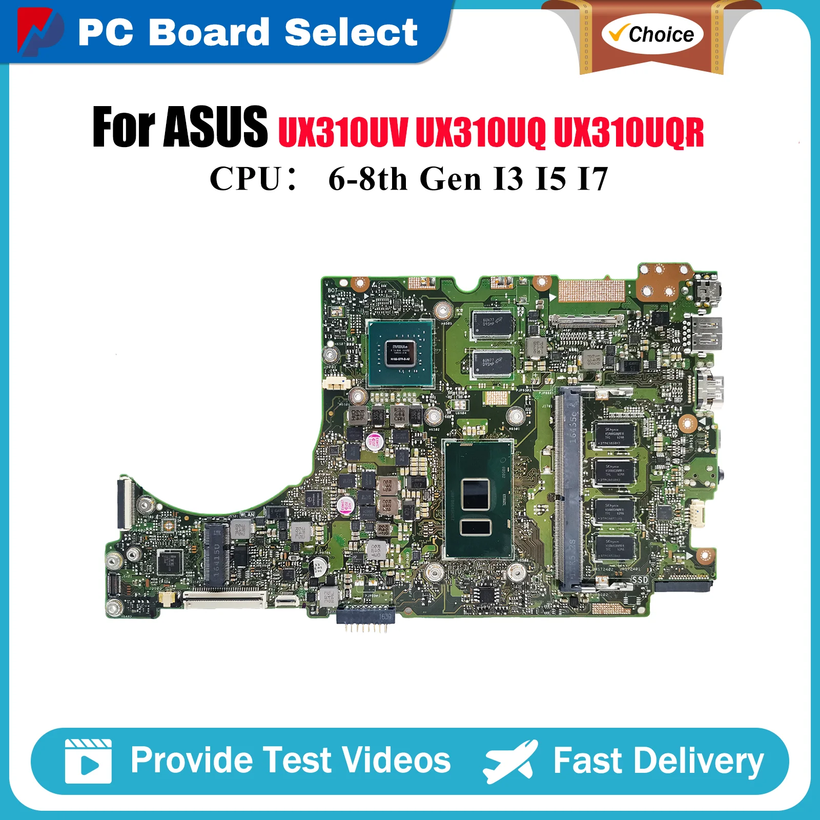 

Материнская плата UX310UV для ноутбука ASUS UX310UQK U3000U UX310UV UX310UFR RX310U UX310UQR UX310U UX310UQ с процессором I3 I5 I7