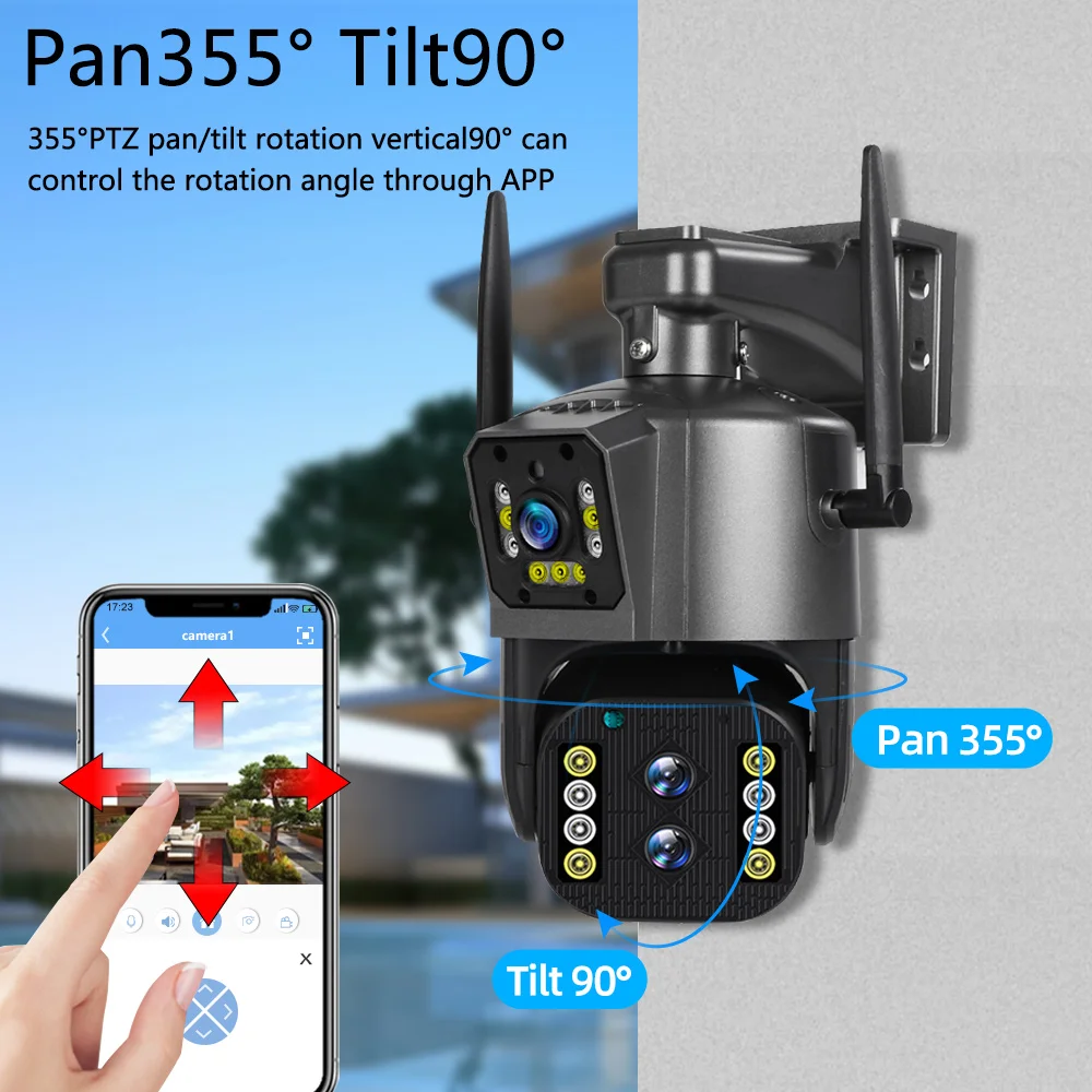 كاميرا أمان خارجية مقاومة للماء ، منظار ثنائي ، واي فاي IP ، PTZ ، تكبير هجين 10X ، تتبع تلقائي ، CCTV ، كاميرا G ، 6K ، 12mp ، 4K #6