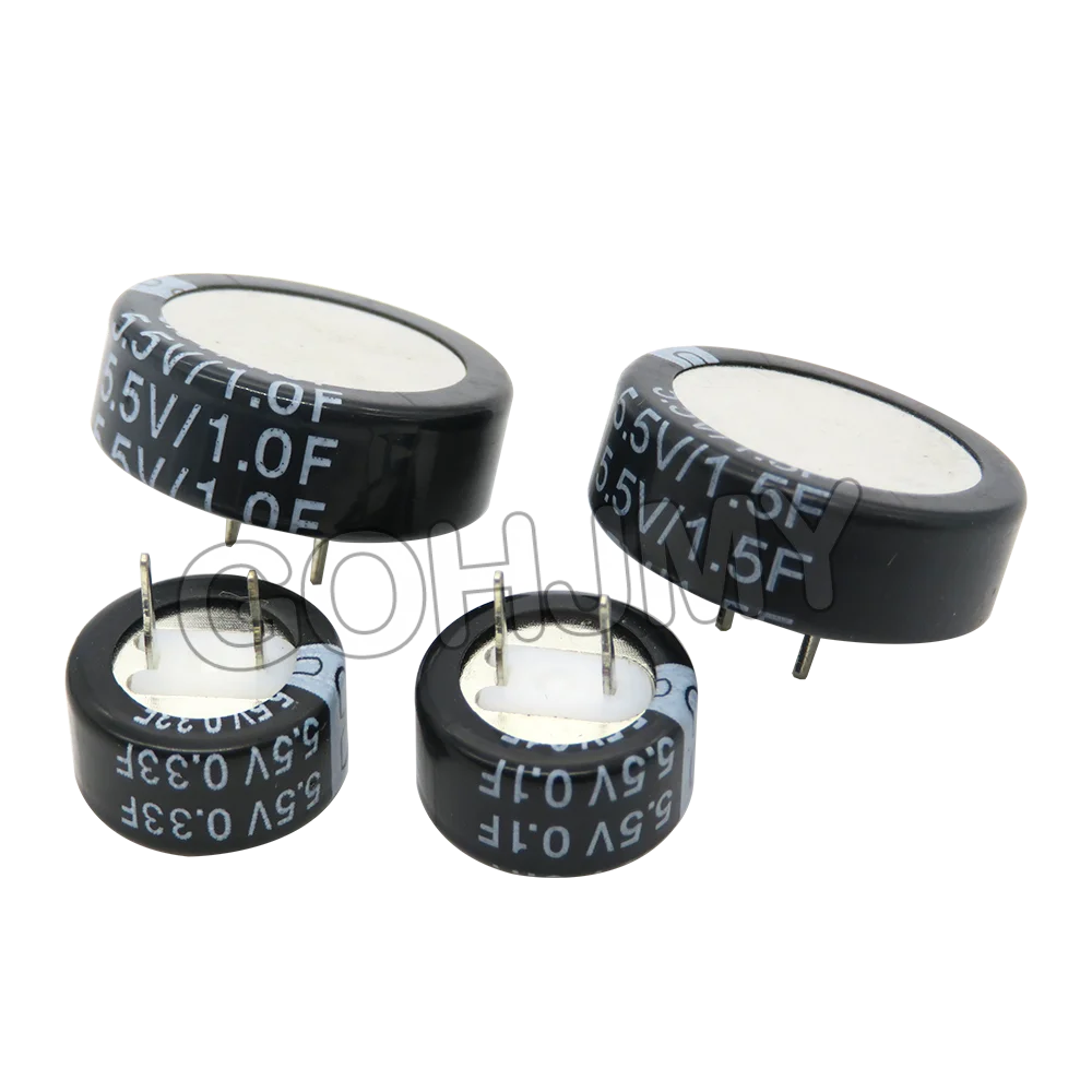 1PCS 5.5V Super Capacitor C Type 0.1F 0.22F 0.33F 0.47F 1F 1.5F 4.0F Button Farad Capacitor