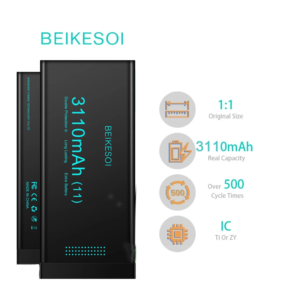 

BEIKESOI 3110 мАч аккумулятор для iPhone 11 0 цикл оригинальная емкость литий-ионный полимерный сменный аккумулятор с полными инструментами для ремонта