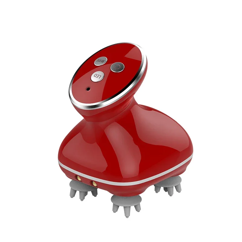 قابلة للشحن الكهربائية الذكية الضوء الأحمر تهتز الأخطبوط رئيس اللاسلكي سيليكون الشعر فروة الرأس آلة تدليك الشحن السريع #2