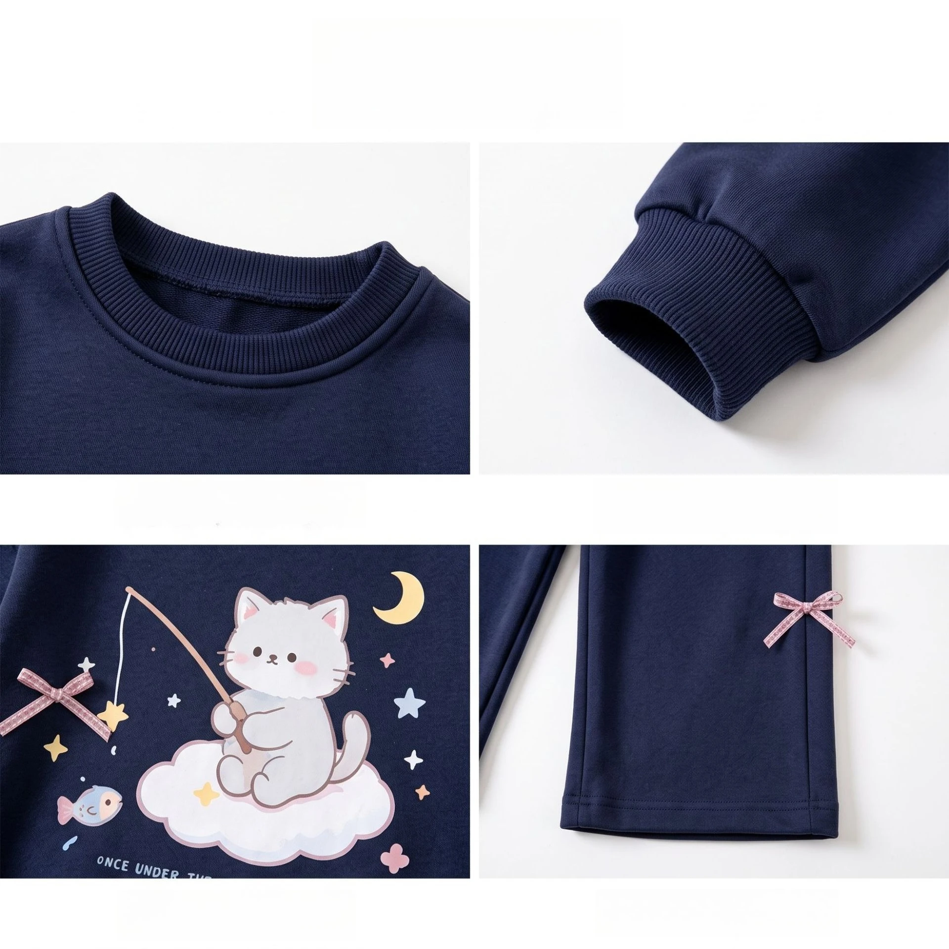 Mädchen-Sweatshirt & Hosen-Set mit Cartoon-Häschen-Print – Zweiteiliges Outfit mit langen Ärmeln für Frühling und Herbst, lässige Kinderkleidung – Detail 5