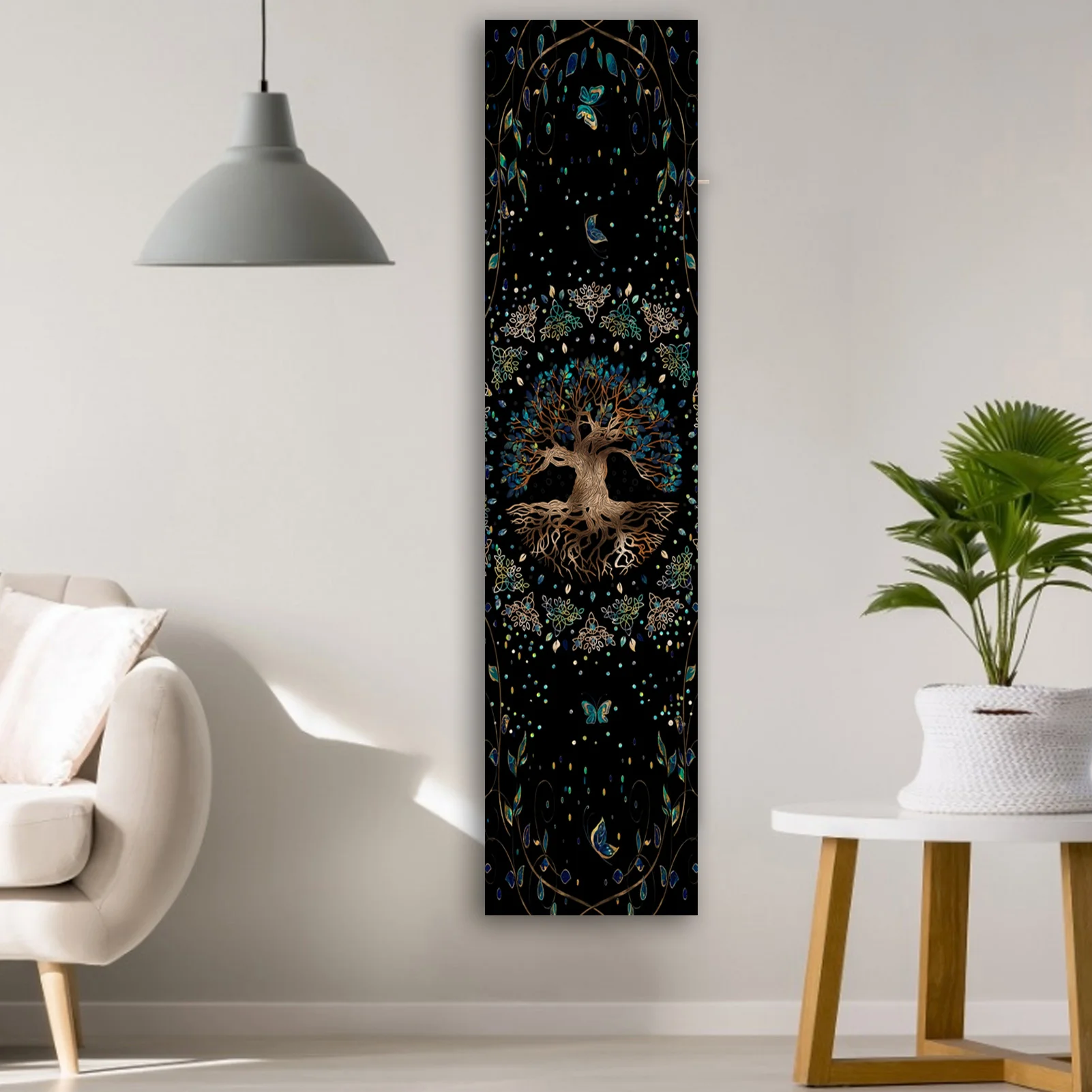 Planet Moon Flower Tapestry Tree Of Life Black Background Living Room Bedroom Bathroom Wall Hangings Home Decoration Decor