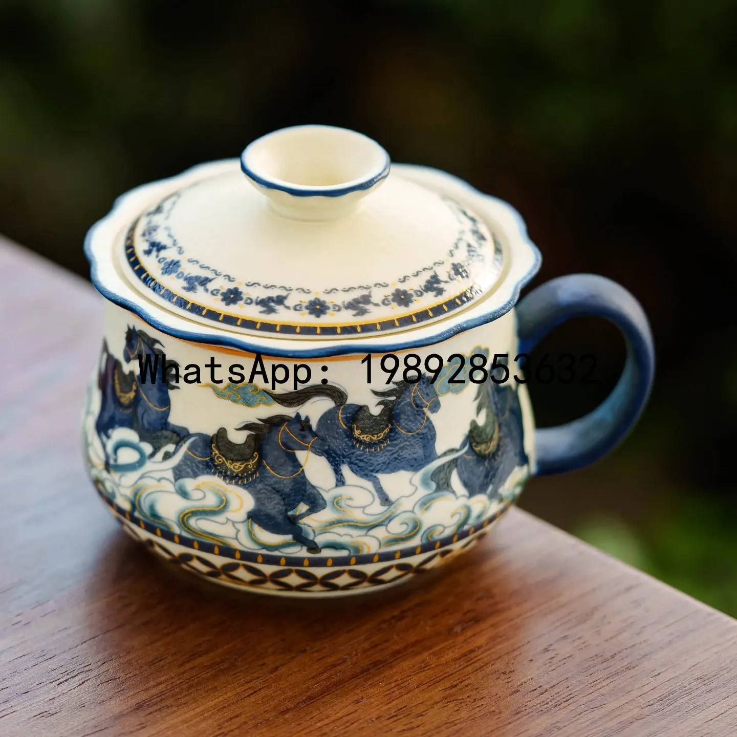 X4-2 Xiangyun Ba Juntu tea cup ceramic drinking cup with lid tea separation cup