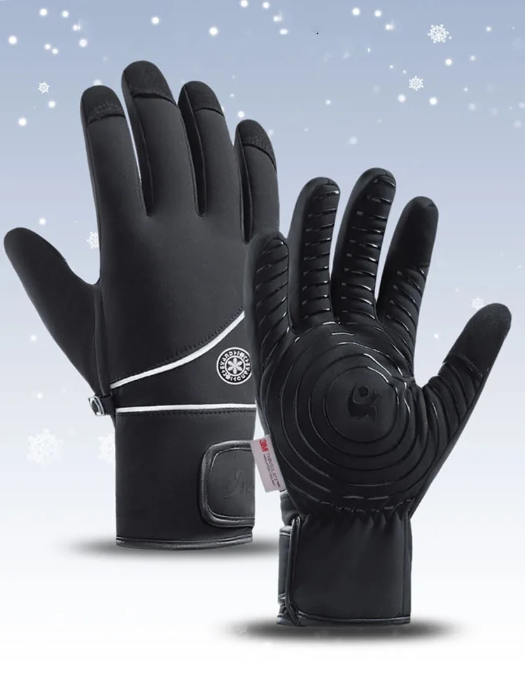 AliExpress GTUBIKE Windproof Skiing Gloves Mens Winter Gloves Waterproof Thickened Thermal Gloves Cold Weather for Skiing Cycling