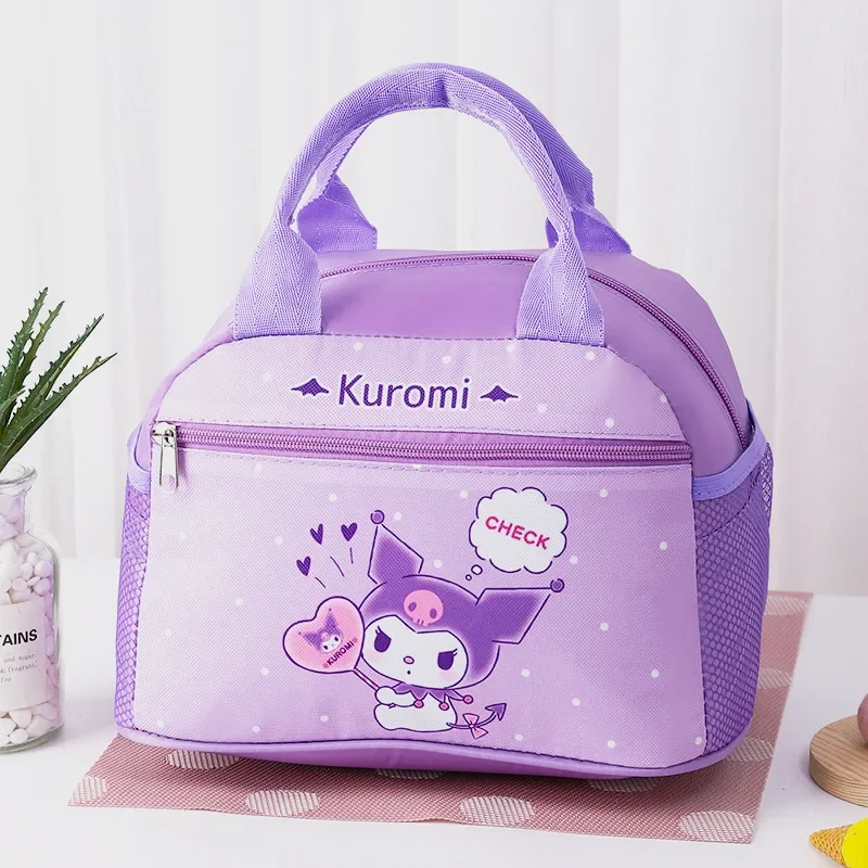 Hello Kitty & Kuromi Insulated Lunch Bag, Cinnamoroll Widened Aluminum Foil Material Bento Bag, Waterproof Oxford Fabric