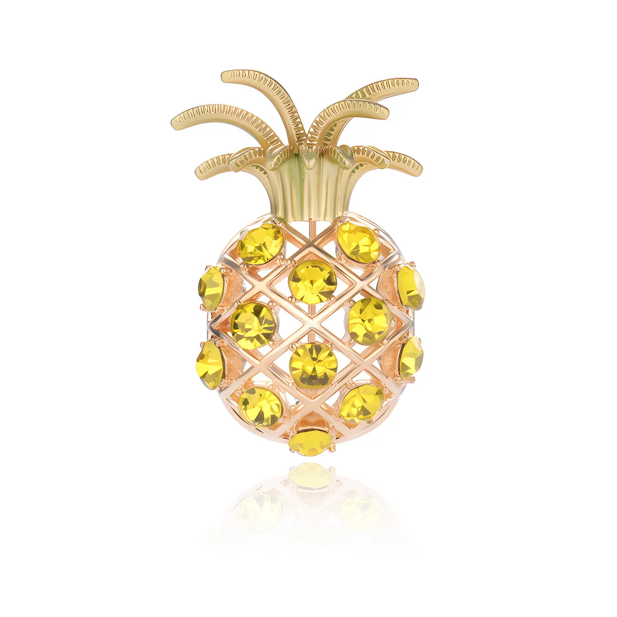 

Fashionable And Individual Rhinestone Pineapple Brooch, Women's Elegant Coat Cardigan, Fruit Pin, Banquet, Party, Festival Gift