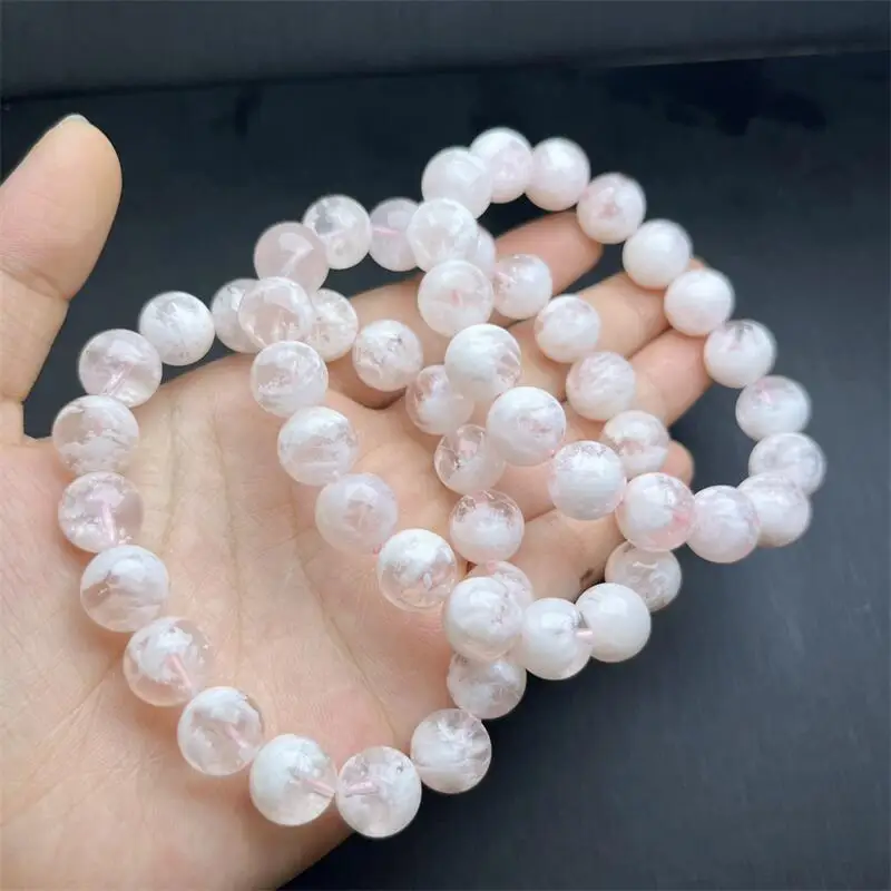 10MM Natural Snowflake Quartz Bracelet Crystal Bracelets Round Bead Stretch Healing Gemstone Birthday Present 1PCS