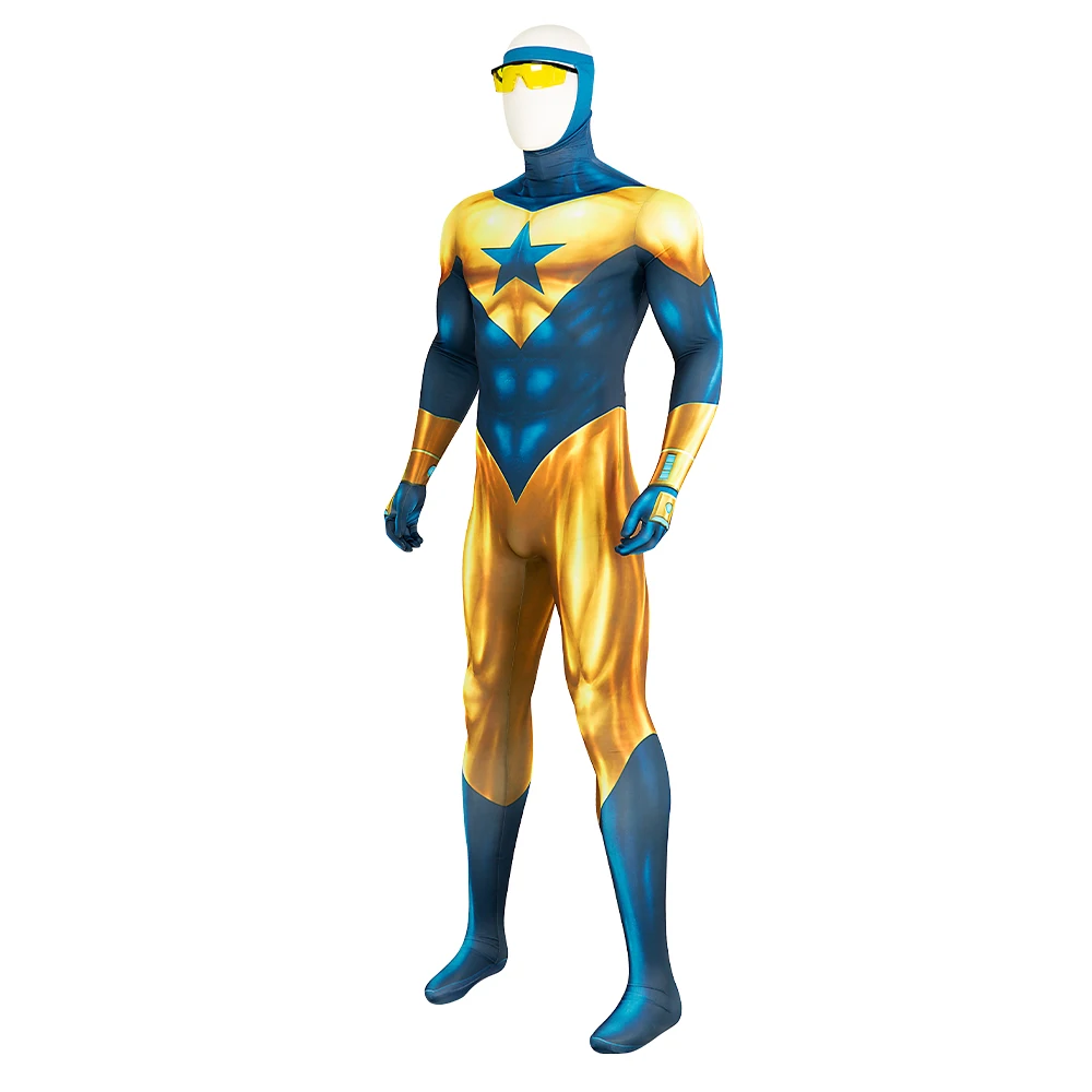 New Arrival Gold Star Michael Cosplay Costume Zentai Suit Superhero Bodysuit Booster Outfit Halloween Costumes for Men Adult