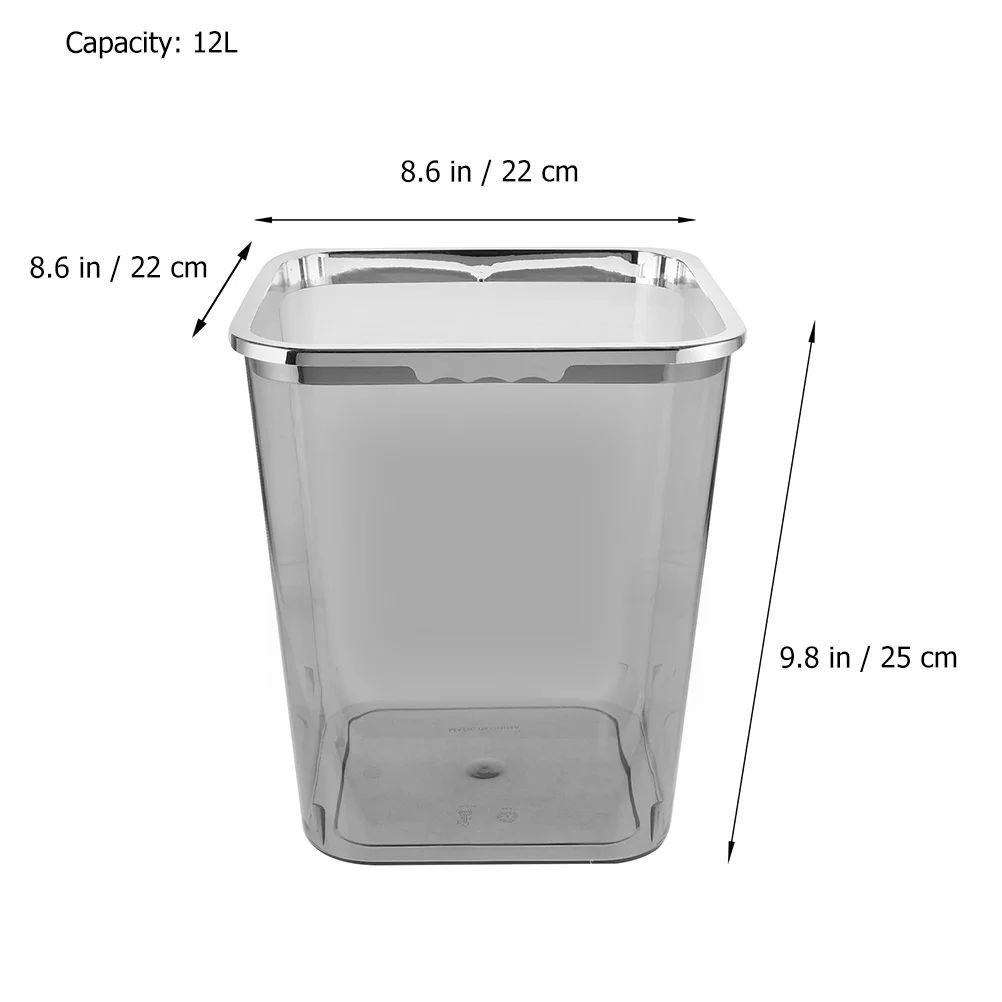 Lixeira transparente recipiente escritório banheiro quarto portátil balde multifuncional latas de plástico lixeira ao ar livre