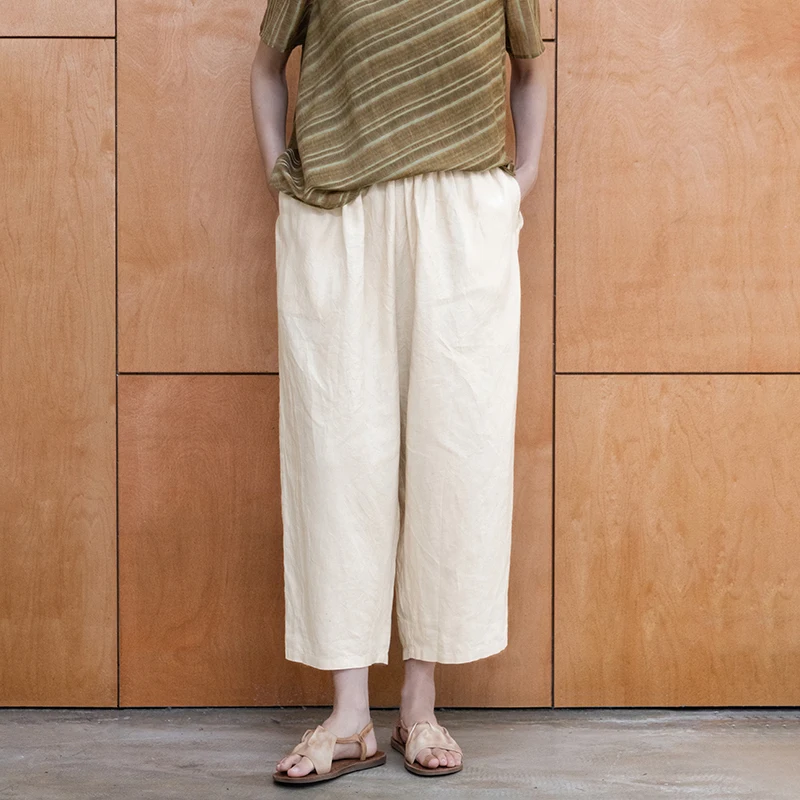 

Новая коллекция Le: Летние тонкие хлопковые брюки с эластичным поясом, нежно-белые, тканые, фасона «морковки», повседневные женские брюки